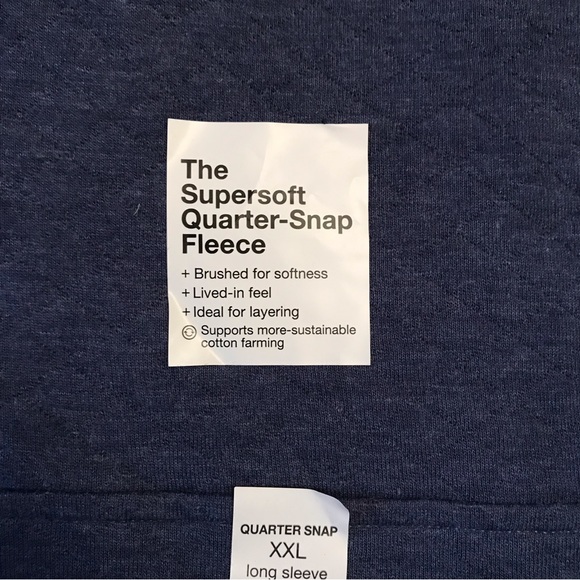 Sonoma Fleece Pullover NEW Adult Size XXL 2XL Blue Quarter Snap Pockets Unisex - Picture 9 of 12